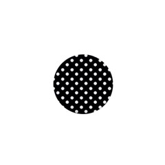 Black And White Polka Dots 1  Mini Buttons by GardenOfOphir