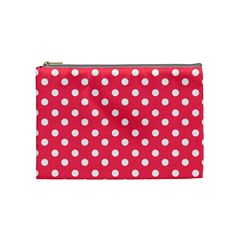 Hot Pink Polka Dots Cosmetic Bag (medium) by GardenOfOphir