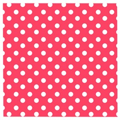 Hot Pink Polka Dots Wooden Puzzle Square by GardenOfOphir