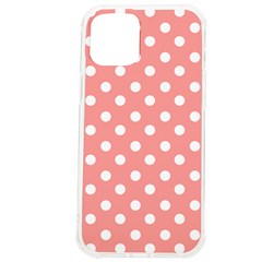 Coral And White Polka Dots Iphone 12 Pro Max Tpu Uv Print Case by GardenOfOphir