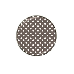 Brown And White Polka Dots Hat Clip Ball Marker (4 Pack) by GardenOfOphir