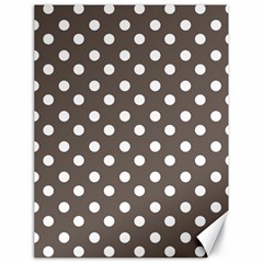 Brown And White Polka Dots Canvas 18  X 24  by GardenOfOphir