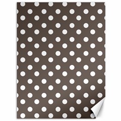 Brown And White Polka Dots Canvas 36  X 48  by GardenOfOphir