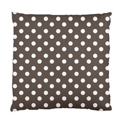 Brown And White Polka Dots Standard Cushion Case (two Sides) by GardenOfOphir