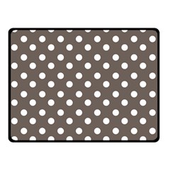 Brown And White Polka Dots Fleece Blanket (small) by GardenOfOphir