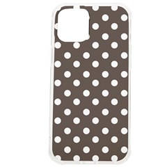 Brown And White Polka Dots Iphone 12 Pro Max Tpu Uv Print Case by GardenOfOphir