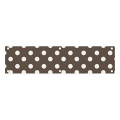 Brown And White Polka Dots Banner And Sign 4  X 1  by GardenOfOphir