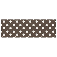 Brown And White Polka Dots Banner And Sign 12  X 4  by GardenOfOphir