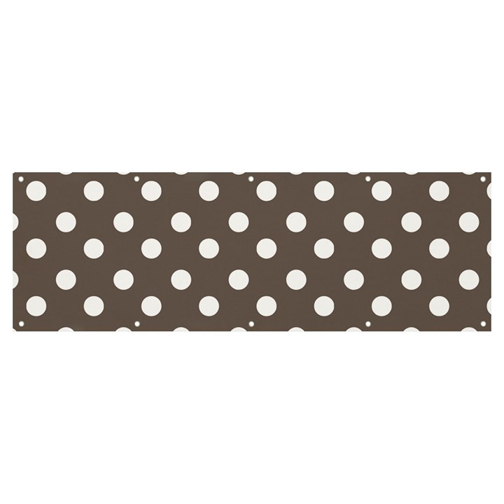 Brown And White Polka Dots Banner and Sign 12  x 4 