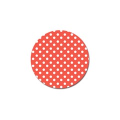 Indian Red Polka Dots Golf Ball Marker (4 Pack) by GardenOfOphir