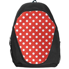 Indian Red Polka Dots Backpack Bag by GardenOfOphir