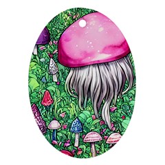 Liberty Cap Magic Mushroom Ornament (oval) by GardenOfOphir