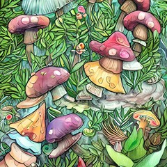 Sacred Mushroom Charm Play Mat (rectangle) by GardenOfOphir