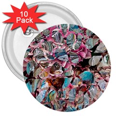 Aqua Blend 3  Buttons (10 Pack)  by kaleidomarblingart
