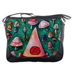 Magic Mushroom Wizardry Messenger Bag by GardenOfOphir