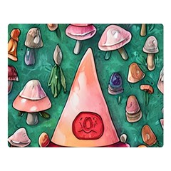 Magic Mushroom Wizardry Premium Plush Fleece Blanket (large) by GardenOfOphir