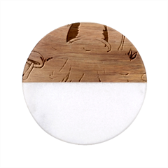 Sacred Mushroom Classic Marble Wood Coaster (round)  by GardenOfOphir