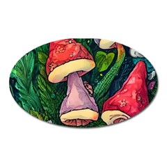 Sacred Mushrooms For Necromancy Oval Magnet