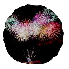 Firework Large 18  Premium Round Cushions by artworkshop