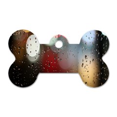 Rain On Window Dog Tag Bone (one Side) by artworkshop