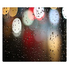 Rain On Window One Side Premium Plush Fleece Blanket (small) by artworkshop