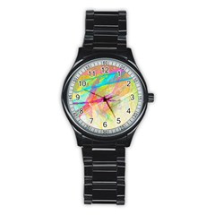 Abstract-14 Stainless Steel Round Watch by nateshop