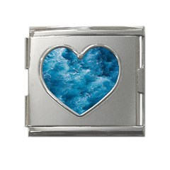 Blue Water Speech Therapy Mega Link Heart Italian Charm (18mm) by artworkshop