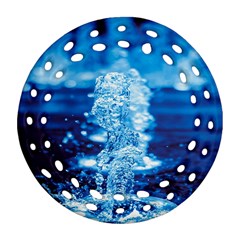 Water Blue Wallpaper Round Filigree Ornament (two Sides) by artworkshop