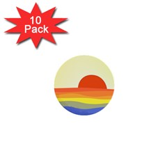 Sunset Nature Sea Ocean 1  Mini Buttons (10 Pack) 