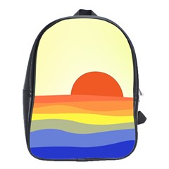 Sunset Nature Sea Ocean School Bag (large) by Ravend