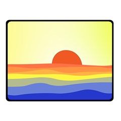 Sunset Nature Sea Ocean Fleece Blanket (small)