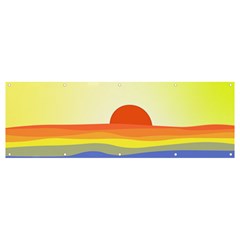 Sunset Nature Sea Ocean Banner And Sign 12  X 4  by Ravend
