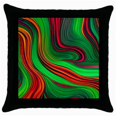 Background Green Red Throw Pillow Case (black)