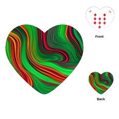 Background Green Red Playing Cards Single Design (heart)