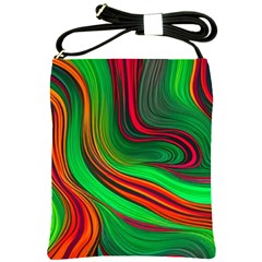 Background Green Red Shoulder Sling Bag by Ravend