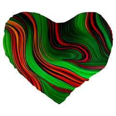 Background Green Red Large 19  Premium Heart Shape Cushions