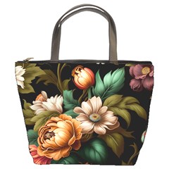 Floral Flower Blossom Bloom Flora Bucket Bag