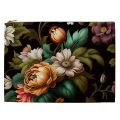 Floral Flower Blossom Bloom Flora Cosmetic Bag (xxl) by Ravend