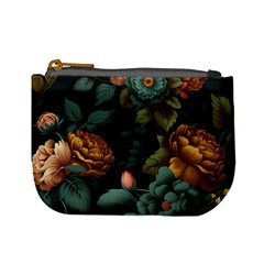 Floral Flower Blossom Turquoise Mini Coin Purse