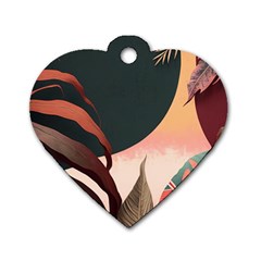 Ai Generated Leaves Foliage Plants Dog Tag Heart (one Side) by Ravend