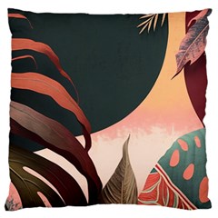 Ai Generated Leaves Foliage Plants Large Cushion Case (one Side) by Ravend