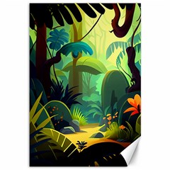 Jungle Rainforest Tropical Forest Canvas 12  X 18 