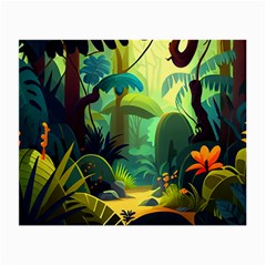 Jungle Rainforest Tropical Forest Small Glasses Cloth (2 Sides) by Ravend