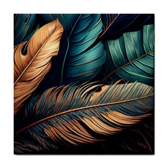 Ai Generated Leaves Foliage Plants Tile Coaster by Ravend