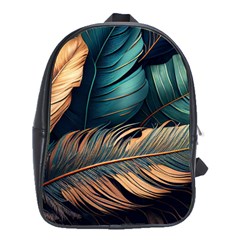 Ai Generated Leaves Foliage Plants School Bag (large) by Ravend