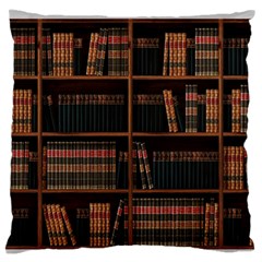 Books Bookshelf Bookcase Library Large Premium Plush Fleece Cushion Case (two Sides)