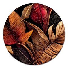 Ai Generated Leaves Tropical Palm Magnet 5  (round)