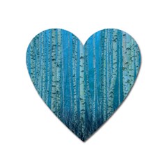 Forest Birch Nature Autumn Masuria Heart Magnet