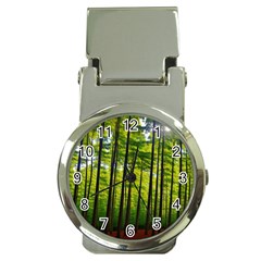 Green Forest Jungle Trees Nature Sunny Money Clip Watches by Ravend