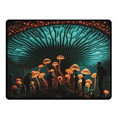 Mushroom Giant Explore 3d One Side Fleece Blanket (small)